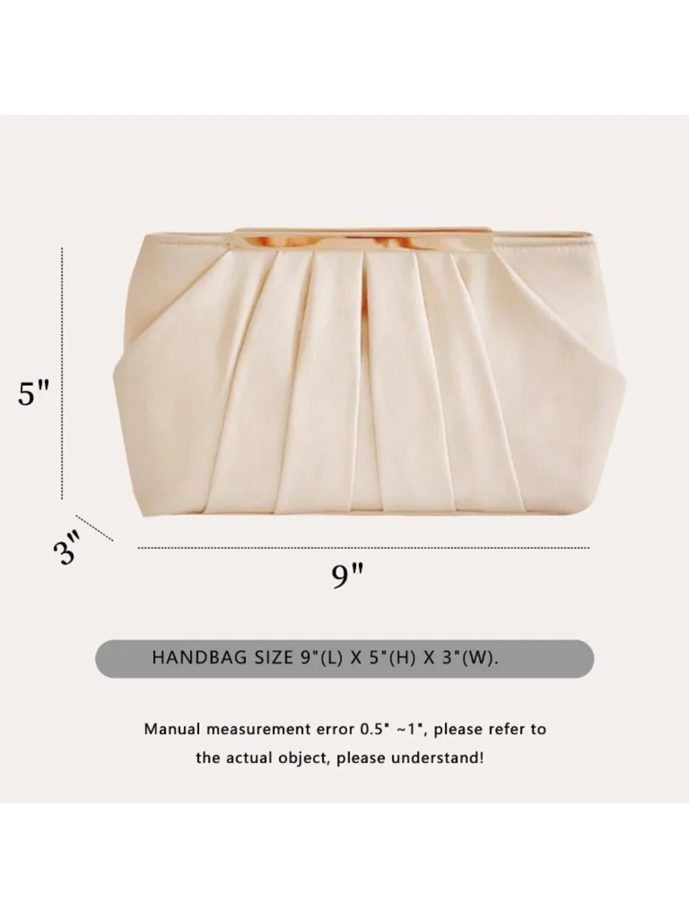 Elegant Evening Clutch Purse for Women, Detachable Chain Strap, Pleated Design
